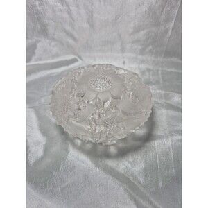 Vintage Imperial Glass Frosted & Clear Crystal lidded trinket/candy dish 1940’s
